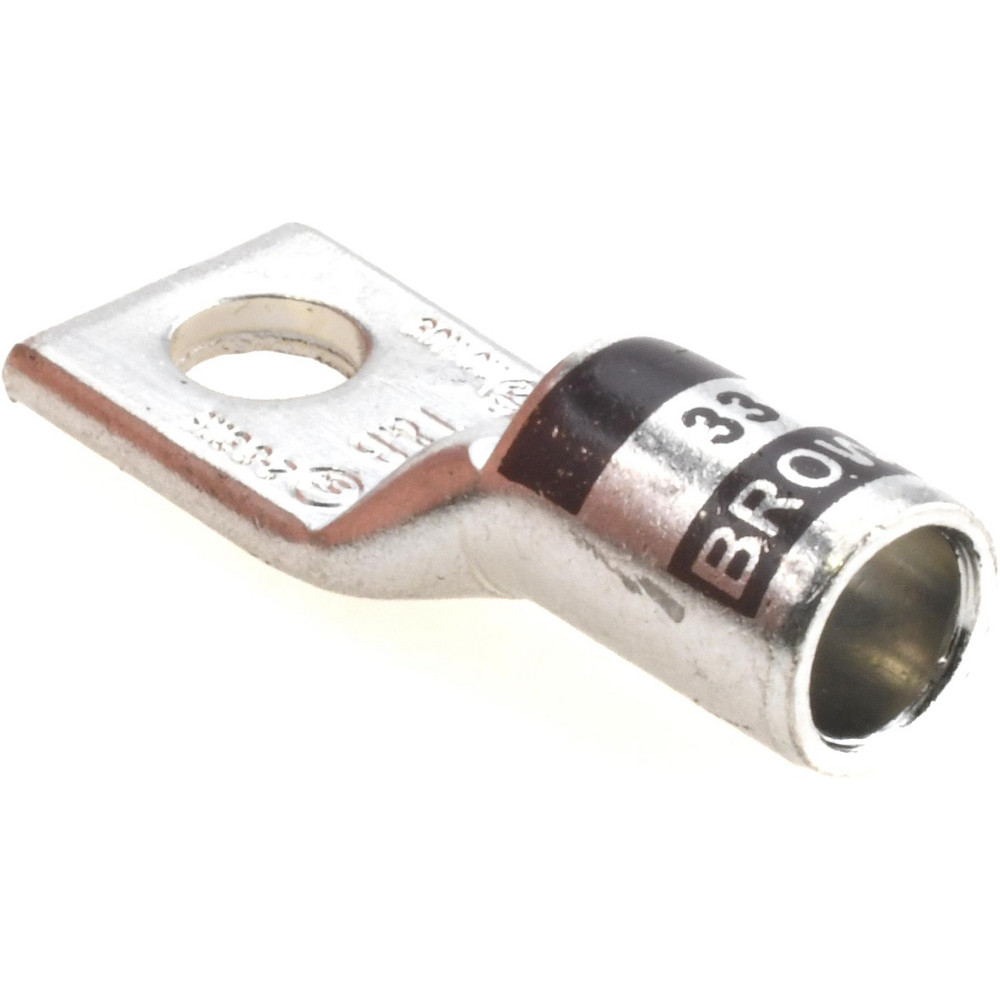 Square Ring Terminal: Non-Insulated, 2 AWG, Compression Connection