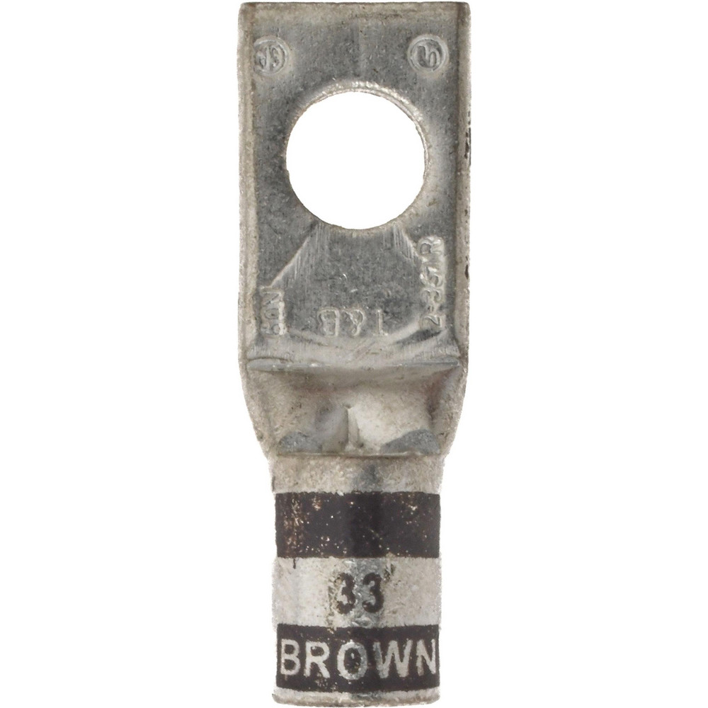 Square Ring Terminal: Non-Insulated, 2 AWG, Compression Connection