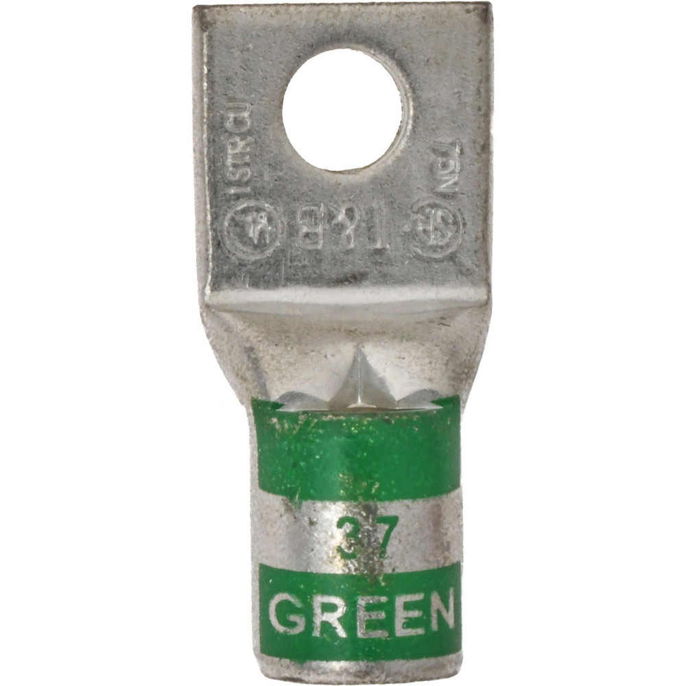 Square Ring Terminal: Non-Insulated, 1 AWG, Compression Connection