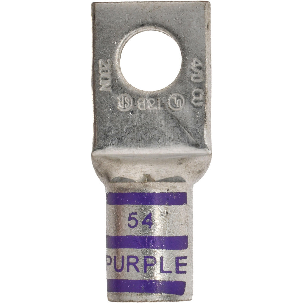 Square Ring Terminal: Non-Insulated, 4/0 AWG, Compression Connection