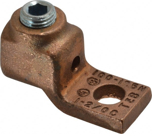 Thomas & Betts 31009 Square Ring Terminal: Non-Insulated, 1 to 2/0 AWG, Compression Connection 