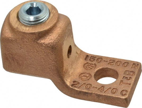 Thomas & Betts 31011 Square Ring Terminal: Non-Insulated, 2/0 to 4/0 AWG, Compression Connection 