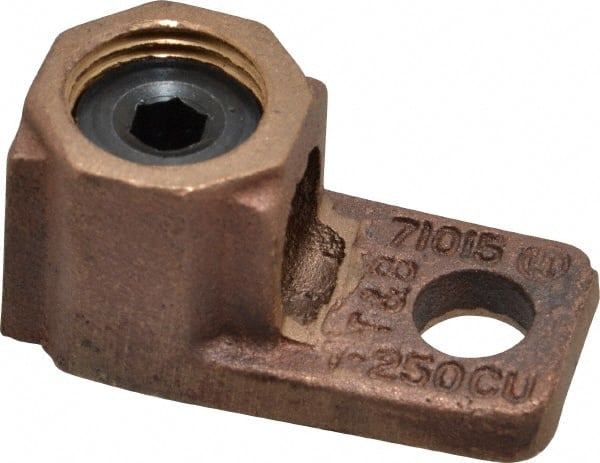 Thomas & Betts 71015 D Shaped Ring Terminal: Non-Insulated, 1 AWG, Crimp Connection 