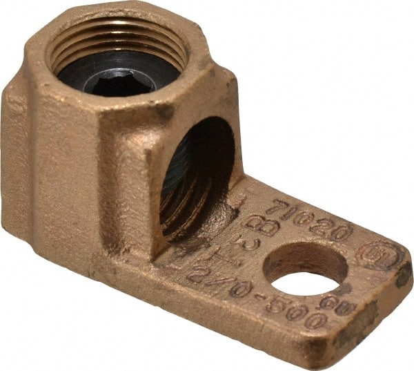 Thomas & Betts 71020TB D Shaped Ring Terminal: Non-Insulated, 2/0 AWG, Crimp Connection 