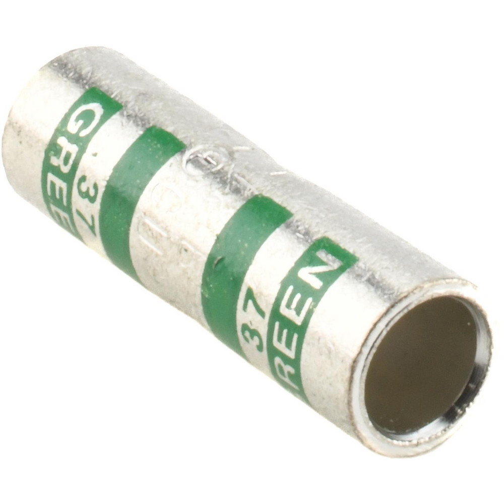 Butt Splice Terminal: Crimp-On Connection, 1 AWG