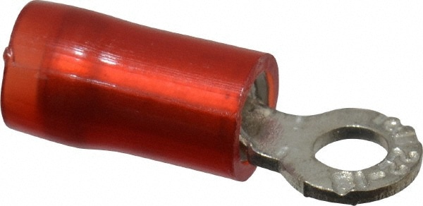 Thomas & Betts RA18-4 D Shaped Ring Terminal: Partially Insulated, 22 to 16 AWG, Crimp Connection Image