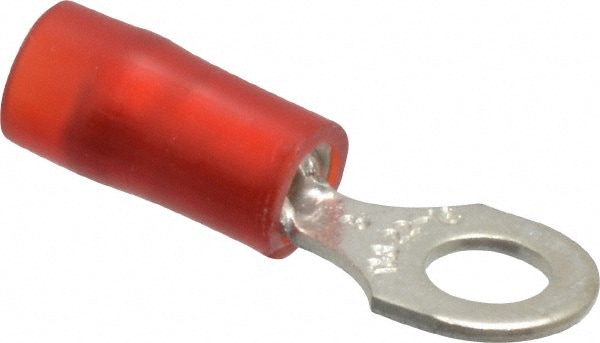 Thomas & Betts RA18-8 D Shaped Ring Terminal: Partially Insulated, 22 to 16 AWG, Crimp Connection Image