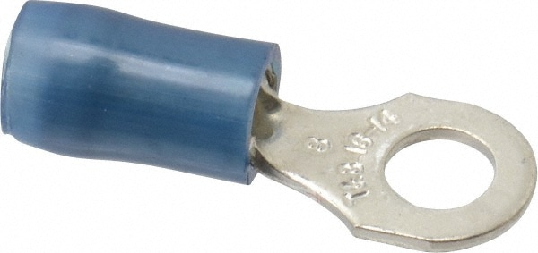 Thomas & Betts RB14-8 D Shaped Ring Terminal: Partially Insulated, 18 to 14 AWG, Crimp Connection Image