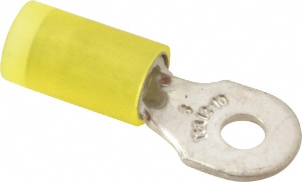 Thomas & Betts RC10-6 D Shaped Ring Terminal: Partially Insulated, 12 to 10 AWG, Crimp Connection Image