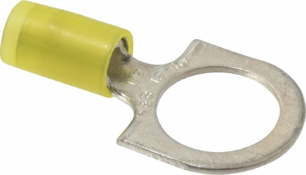 Thomas & Betts RC10-12 D Shaped Ring Terminal: Partially Insulated, 12 to 10 AWG, Crimp Connection Image