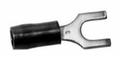 Thomas & Betts 18RA-10FL Locking Fork Terminal: Red, Vinyl, Partially Insulated, #10 Stud, Crimp Image