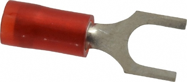 Thomas & Betts RA18-10F Standard Fork Terminal: Red, Nylon, Partially Insulated, #10 Stud, Crimp Image