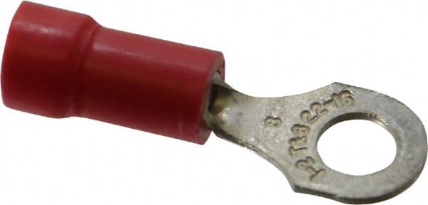 Thomas & Betts 18RA-8 D Shaped Ring Terminal: Partially Insulated, 22 to 16 AWG, Crimp Connection 