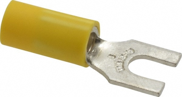 Thomas & Betts 10RC-8F Standard Fork Terminal: Yellow, Vinyl, Partially Insulated, #8 Stud, Crimp Image