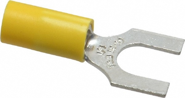 Thomas & Betts 10RC-14F Standard Fork Terminal: Yellow, Vinyl, Partially Insulated, #1/4" Stud, Crimp Image