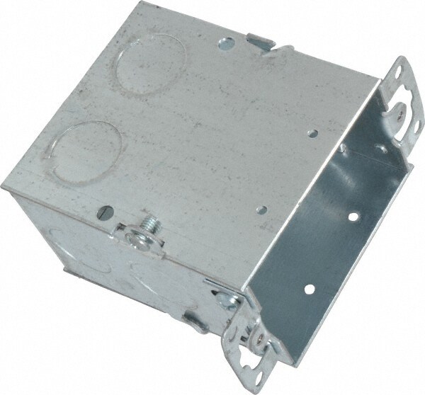 Electrical Switch Box: Steel, Rectangle, 3" OAH, 2" OAW, 3-1/2" OAD, 1 Gang