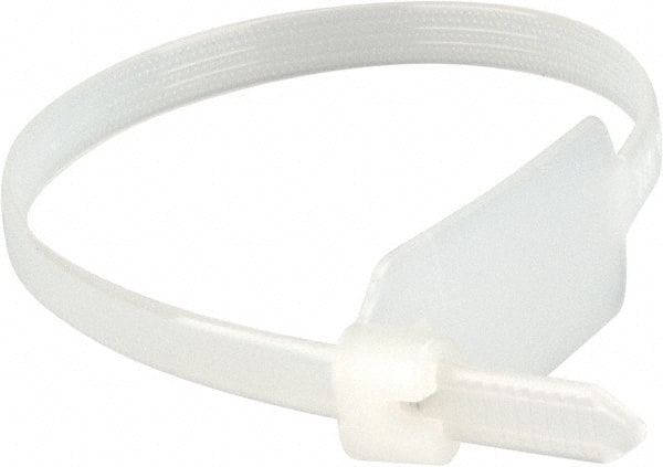 Thomas & Betts TY546M Cable Tie: 7.1" Long, Natural, Nylon, Identification Flag Marker 