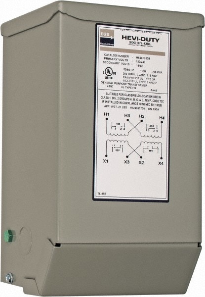 120/240 Input Volt, 16/32 Output Volt, 60 Hz, Buck Boost Transformer