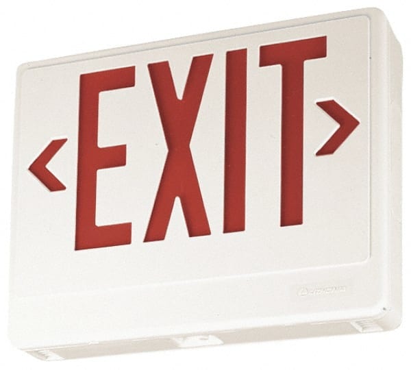 1 Face, White, Thermoplastic, LED, Illuminated Exit Sign