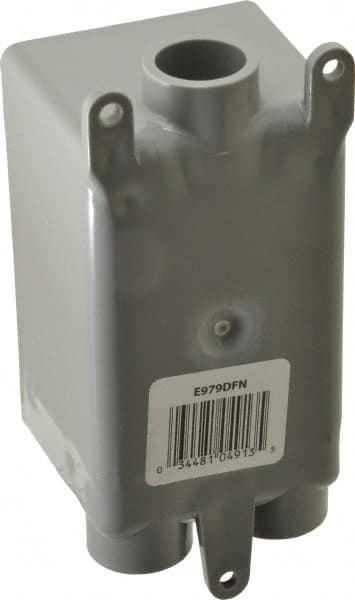 Thomas & Betts E979DFN Electrical Junction Box: Polyvinylchloride, Rectangle, 4.54" OAH, 3.87" OAW, 2.42" OAD, 1 Gang 