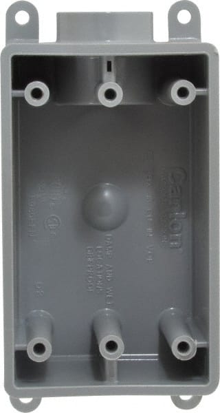 Thomas & Betts E980EFN Electrical Junction Box: Polyvinylchloride, Rectangle, 5.7" OAH, 2.8" OAW, 2.3" OAD, 1 Gang 