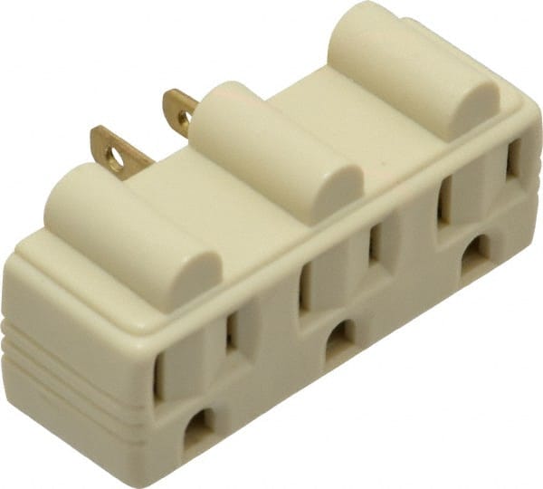 Pass & Seymour 697-I 1 Outlet, 125 Volt, 15 Amp, Ivory, Single to Triple Electrical Outlet Adapter 