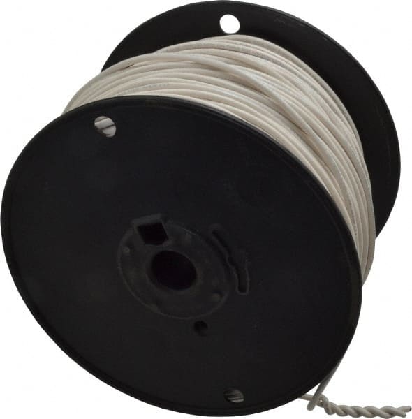 Machine Tool Wire: 16 AWG, White, 500' Long, Polyvinylchloride, 0.12" OD