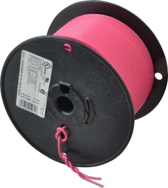 Southwire 411020511 Machine Tool Wire: 16 AWG, Pink, 500 Long, Polyvinylchloride, 0.12" OD 