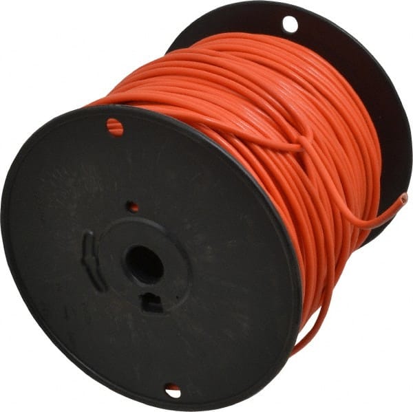 Machine Tool Wire: 12 AWG, Orange, 500' Long, Polyvinylchloride, 0.155" OD