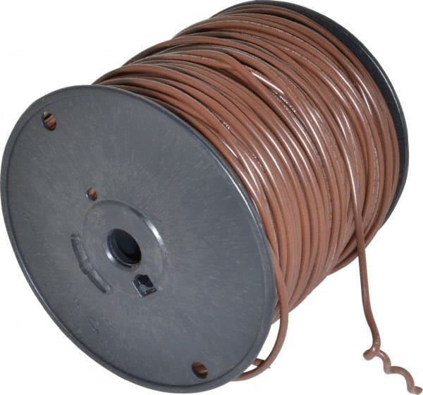 Machine Tool Wire: 12 AWG, Brown, 500' Long, Polyvinylchloride, 0.155" OD