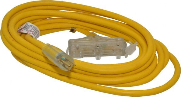 Southwire 4187SW8802 25, 12/3 Gauge/Conductors, Yellow Indoor & Outdoor Extension Cord 