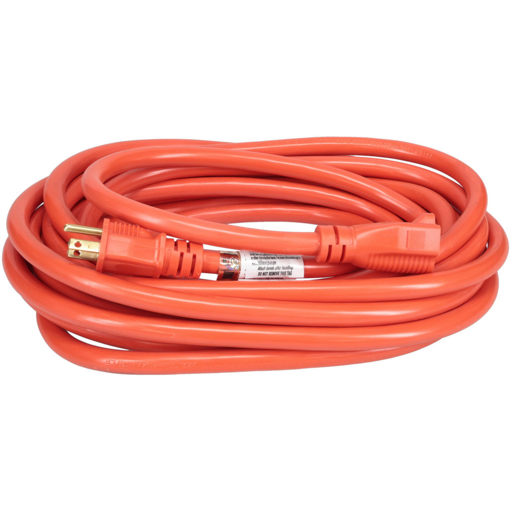 Southwire Extension Cord: 14/3 25' Long, Black, Indoor & Outdoor - 1 Receptacle, 15 A, 125 V, UL SJTOW, NEMA 5-15P & 5-15R | Part #2457SW0003