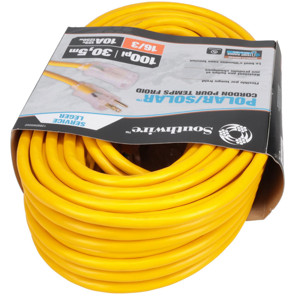 Southwire - 100', 16/3 Gauge/Conductors, Yellow Outdoor Extension
