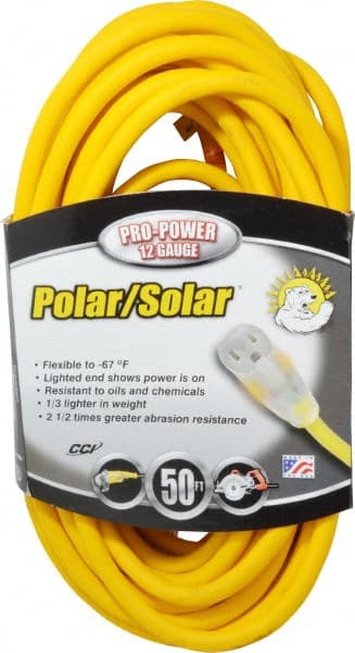 Southwire 1688SW0002 50, 12/3 Gauge/Conductors, Yellow Outdoor Extension Cord 