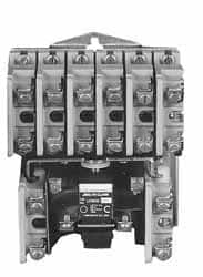 Lighting Contactors; Contactor Type: Electrically Held ; NEMA Enclosure Rating: Open - No Enclosure ; Amperage: 20 (Tungsten or Ballast) ; Control Circuit Voltage: 120 VAC ; Number of Poles: 4 ; Standards Met: CSA; UL Listed