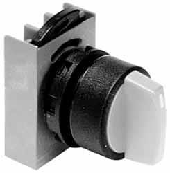 Selector Switch: 2 Positions, Maintained (MA), Black Knob