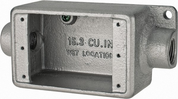Thomas & Betts FSC12-TB Electrical Device Box: Iron, Rectangle, 4.63" OAH, 5.38" OAW, 2" OAD, 2 Gangs 