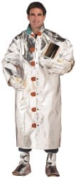 PRO-SAFE AL07-BK-50M Coat: Medium, 40 to 42" Chest, Aluminized Kevlar, Snaps Closure Image