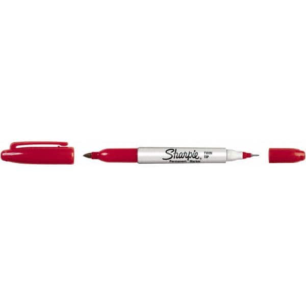 Sharpie - Permanent Marker: Red, Twin Tip Fine & Ultra Fine Point -  54227889 - MSC Industrial Supply
