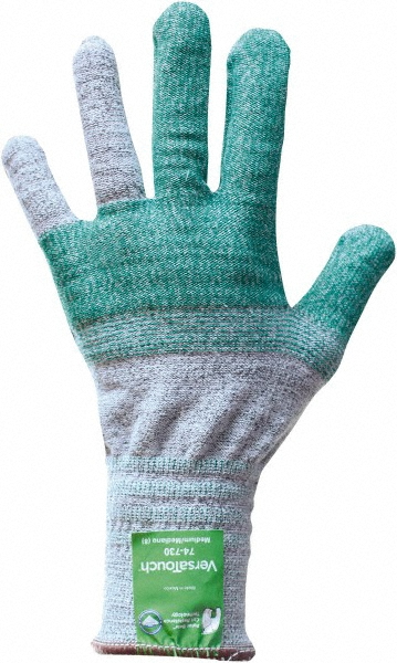 Glove: Ansell 74-730, Size Small, ANSI Cut A4 - Uncoated Coating, Gray<multisep/>Green Ambidextrous