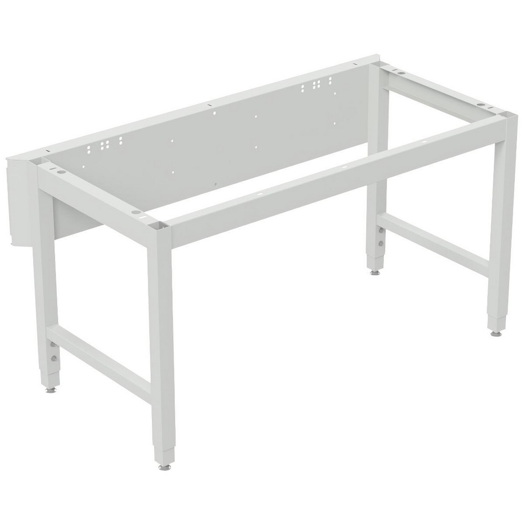 Treston Heavy-Duty Work Bench: 60" Wide, 30" Deep, 29 to 35" High, Powder Coated, None Top, Steel Base, Gray - 1500 lb Capacity, Square Edge, 0