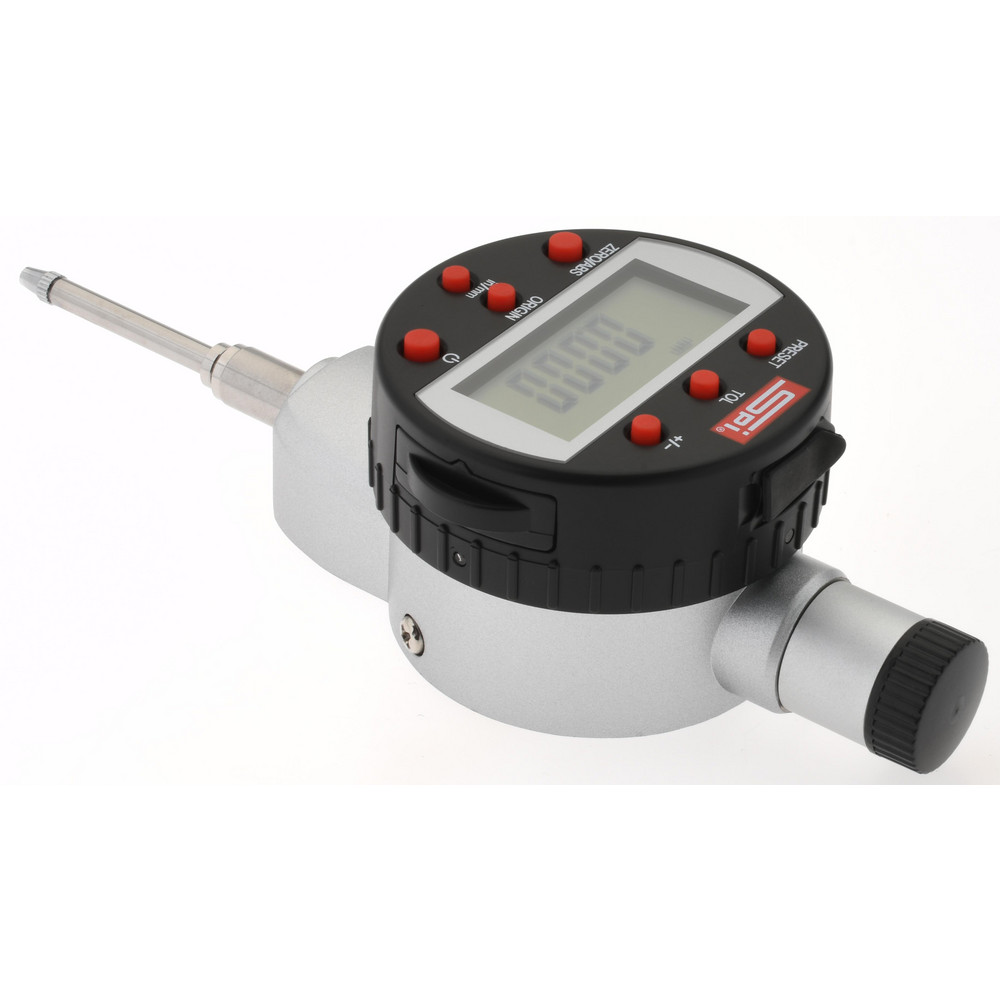SPI Electronic Drop Indicator 1" Max, 0.000200 in & 0.0040 mm Accuracy, Center Lug & Flat