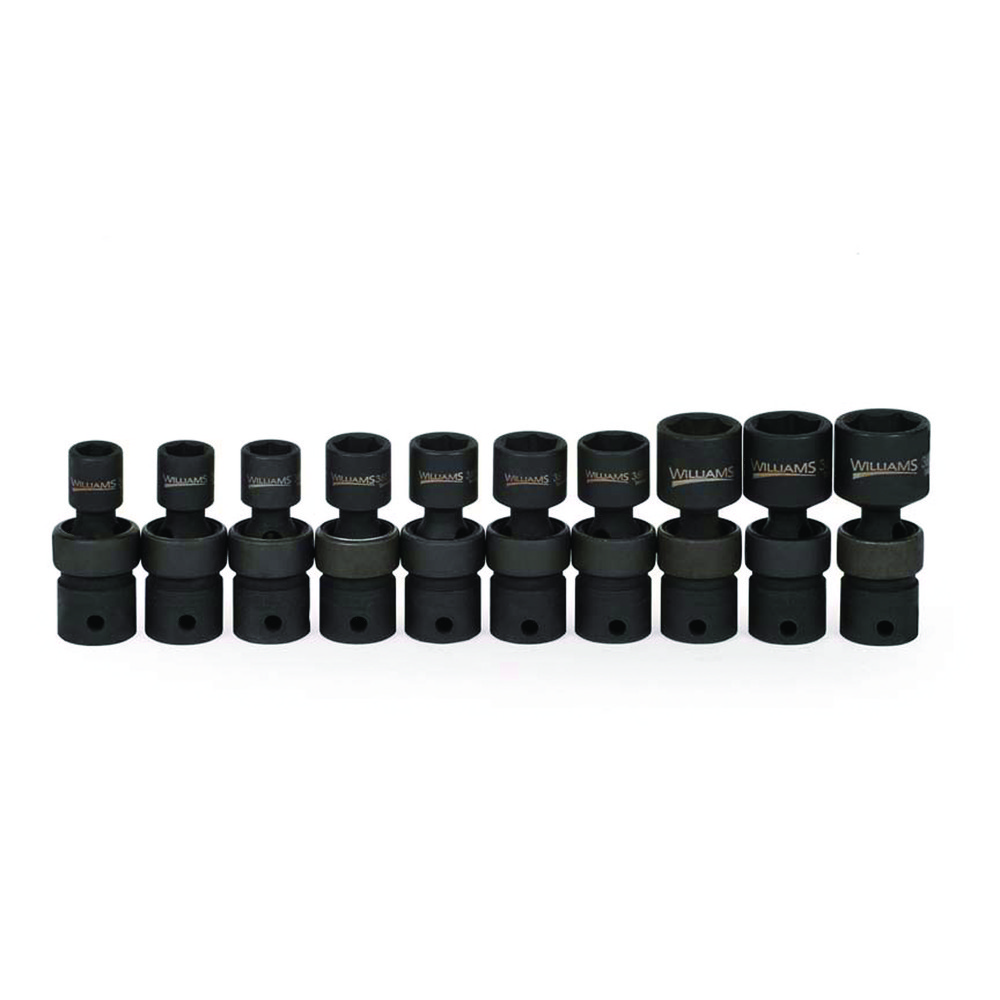 Impact Socket: 3/8" Drive, Hex Drive - 6 Point, Black Oxide