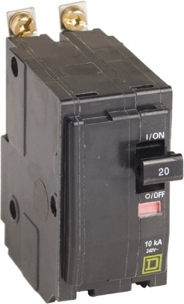 Square D QOB220H 20 Amp, 240 VAC, 2 Pole, Bolt On Miniature Circuit Breaker Image