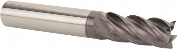 SGS 37182 Square End Mill: 3/16 Dia, 1/2 LOC, 3/16 Shank Dia, 2 OAL, 5 Flutes, Solid Carbide Image