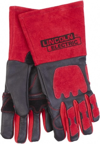 Lincoln Electric KH962 Welding Gloves: Size Large, Synthetic Heat-Resistant Polymer, Leather & Synthetic Leather, General Welding Application 