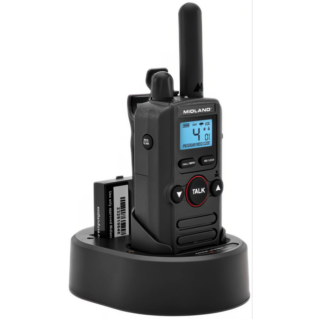 Midland Radio | Midland Two-Way Radio: Analog, UHF, 4 Channels - Professional, LCD Display, 1 Power Rating, Black | Part #BR180