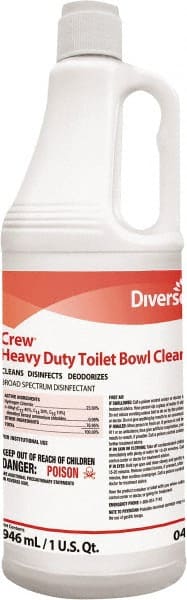 Diversey 04560 Crew Heavy Duty Toilet Bowl Cleaner, Minty, 32 oz Squeeze Bottle, 12/Carton