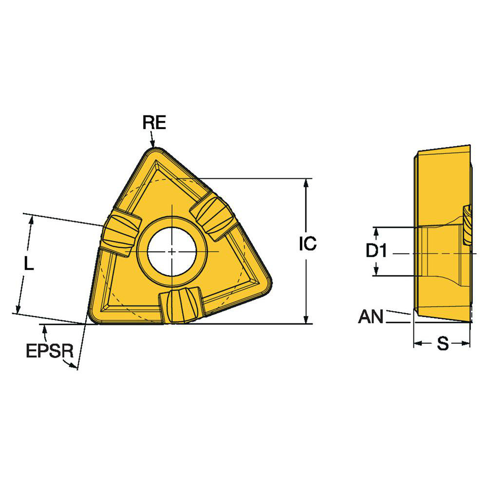 Sandvik Coromant - Indexable Drill Insert: WCMX06T308-GM H13A, Carbide ...