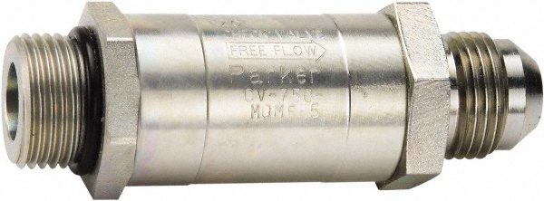 Hydraulic Control Check Valve: 3/4-16 Inlet, 3/4-16 Outlet, 50 GPM, 3,000 Max psi - 2.22" OAL, 1" OAW, 1" OAH, Steel